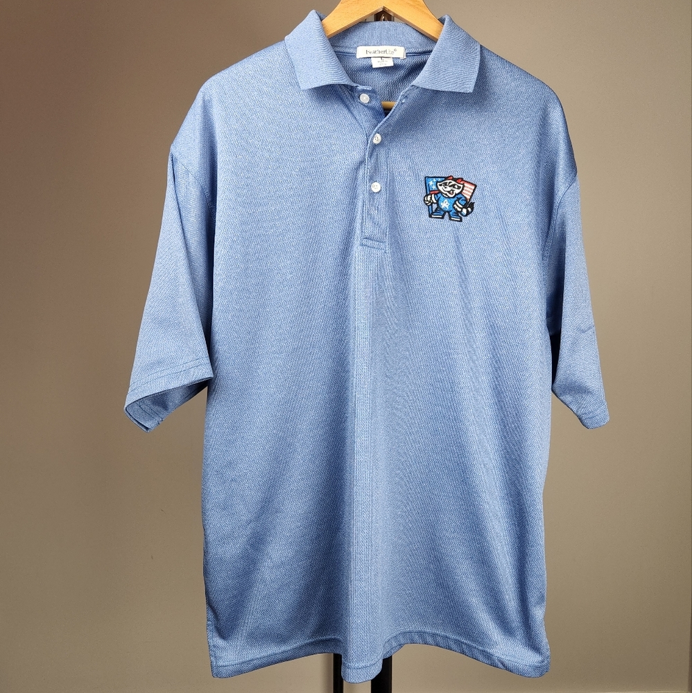 ROCKET CITY TRASH PANDAS men's light blue polo